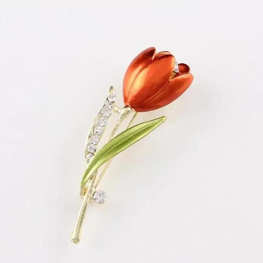 1 Pcs Exquisite Tulip Brooch Korean Edition Fashion Versatile Clothing Accessories Small Jewelry Pin Buckle