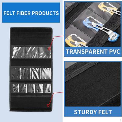 Knife Display Bag with 12 Slots Foldable Storage Pouch for Traveling Camping