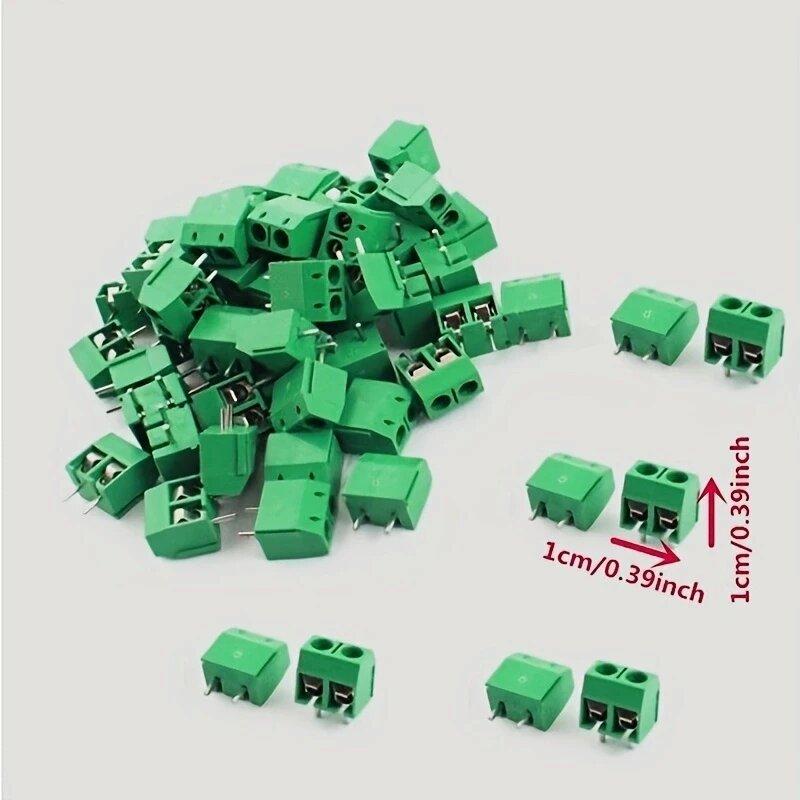 50PCS KF301 Screw 2Pin 5.0mm Straight Pin PCB Screw Terminal Block Connector