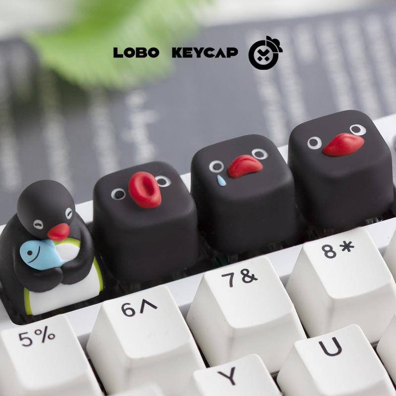 Fun Pingu Series Multiple Expressions Cute Penguin Style Mechanical Keyboard Replace Keycap Resin Material Esc Periphery Gifts
