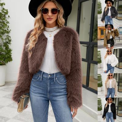 Women's Fashion Casual Faux  Top Short Jacket