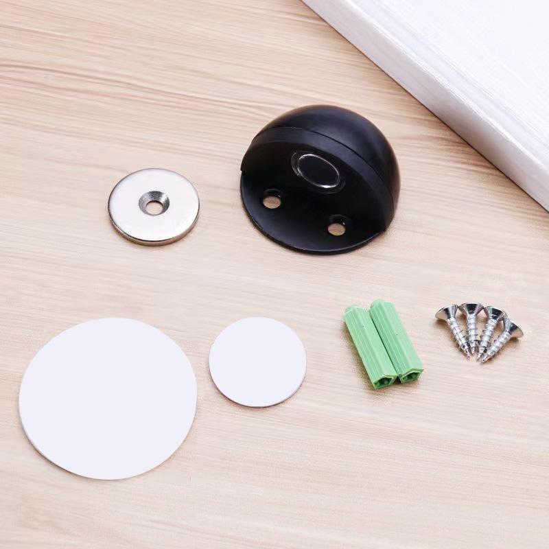 Genuine Stainless Steel Magnetic Door Stopper with Rubber Semi-Circular Anti-Collision Design