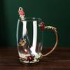 Tazze da Acqua Smaltate Colorate: Elegante Set in Vetro per Soggiorno per Caffè e Latte