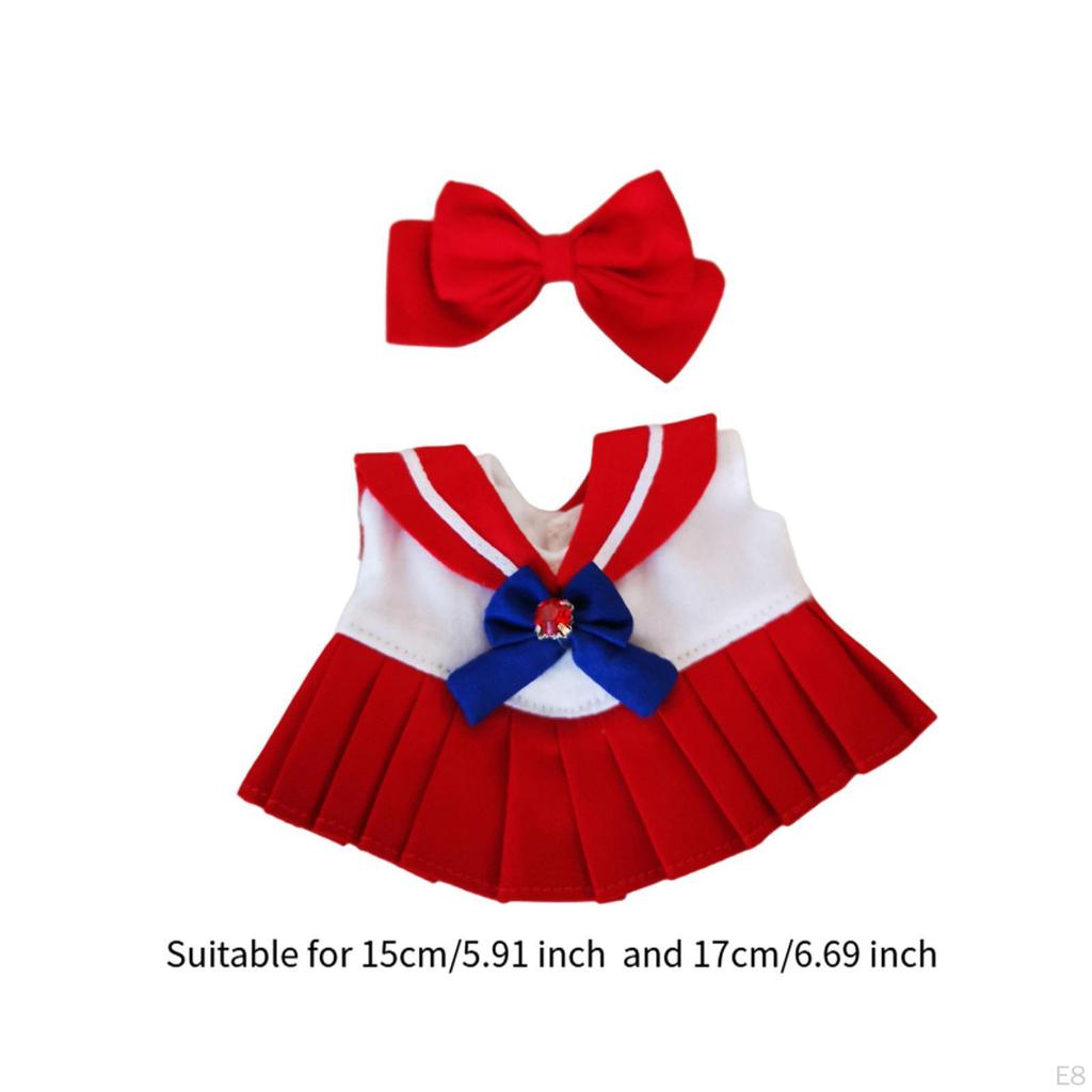 17 Cm Doll Clothing for Plush Dolls, Sailor Outfit Accessories Play