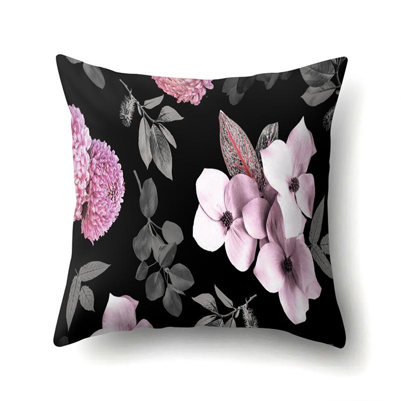 Polyester Pillowcase Plant Decoration Home Printed Pillow Car Waist Cushion Sofa Bed Head Cushion Cover