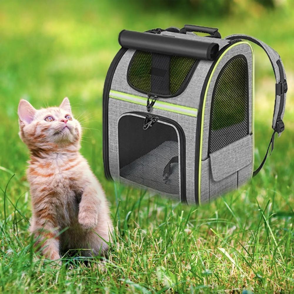 Breathable Portable Puppy Backpack Foldable Expandable Cat Bag Pet Travel Bag  For Cat Dogs