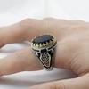 New Retro Two-color Men's Ring Fashionable Men's Black Ring