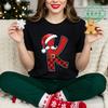 Family Matching Christmas Shirts Santa Alphabet 2026 Funny Xmas Pajamas Party Outfits for Parents Kids Family Vacation Tops Gift