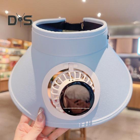 Sun Hat with Fan for Men And Women Outdoor Visor Hat with Solar/USB Powered Fan UV Protection Wide Brim Cooling Hat for Camping Fishing