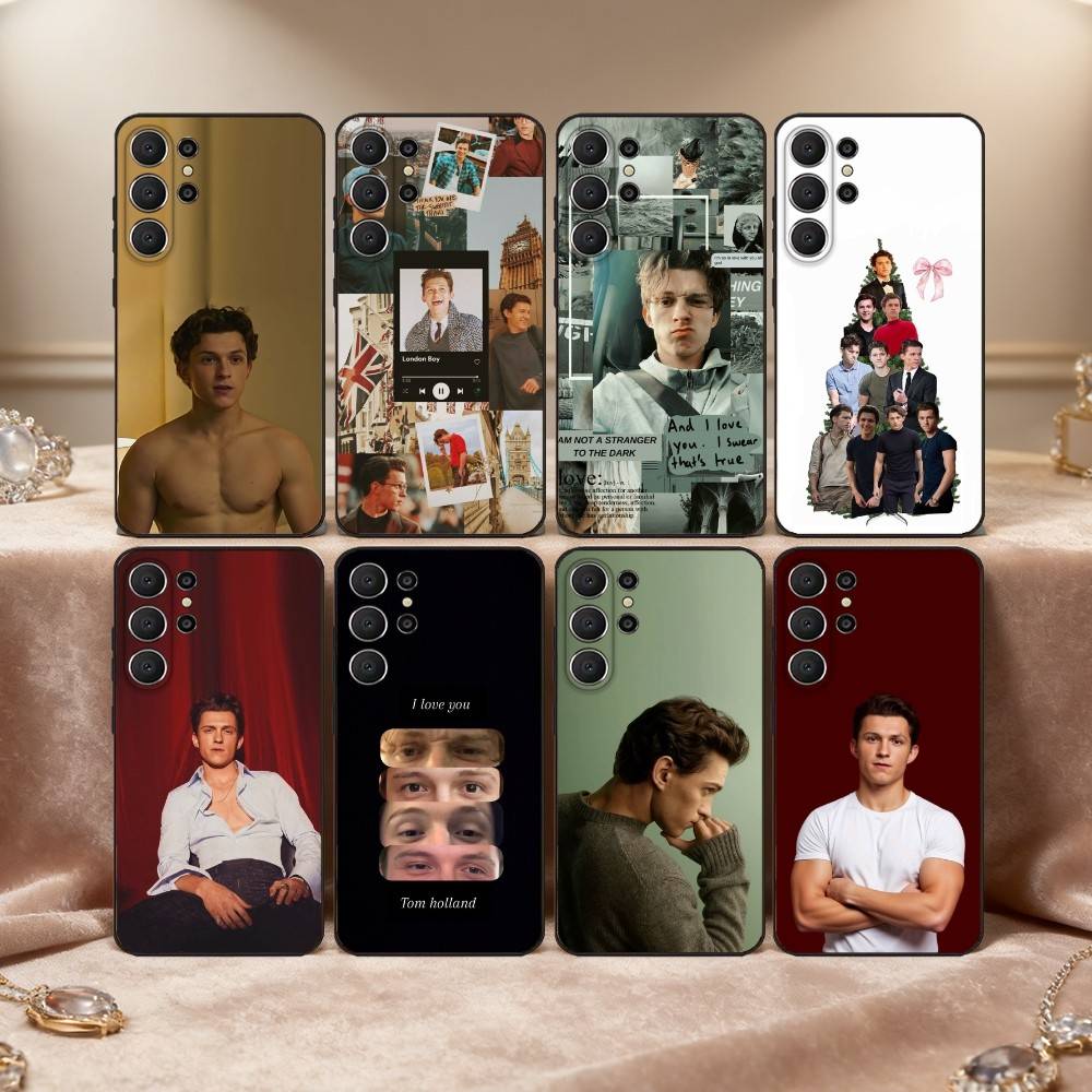 Cute H-Hollander G-Glam Tom Holland Phone Case For Samsung S26,S25,S24,S21,S22,S23,S30,Ultra,S20,FE,Lite,10,9,Black Cover