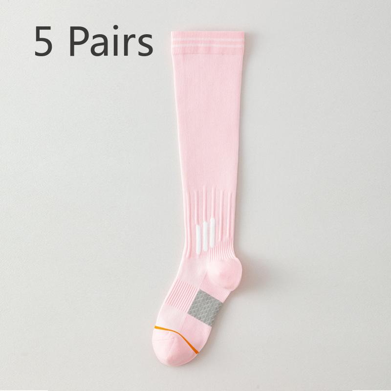 5 Pairs Sports Muscle Can Lower Leg Socks Female Lean Leg Fitness Yoga Tube Socks Spring and Summer Professional Running Jump Rope Pressure Socks