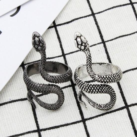 Ring Shape Design Snake Open Jewelry Adjustable Alloy Finger Band for Daily Life