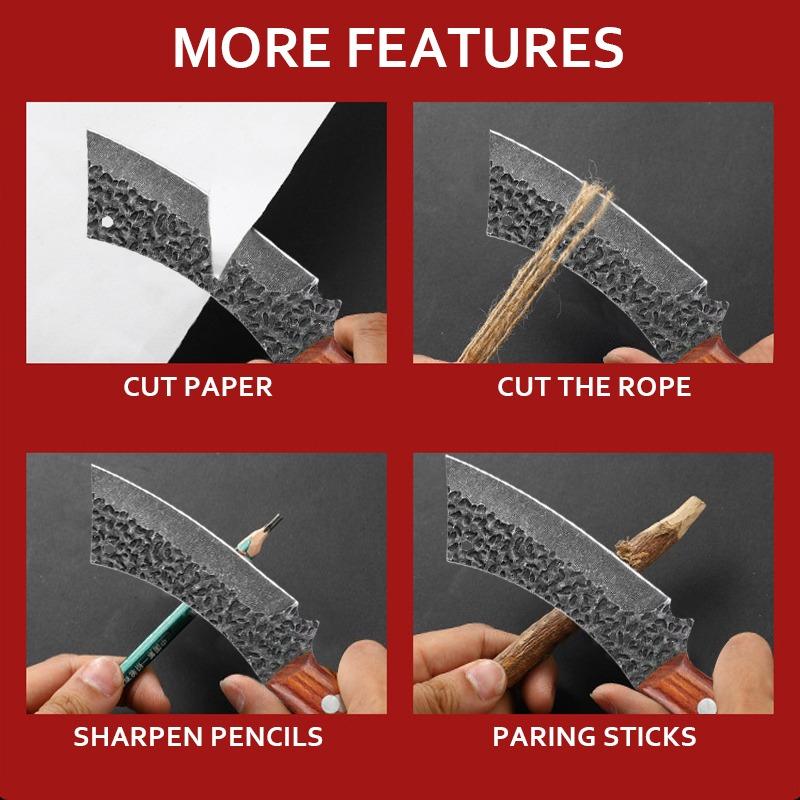 4pcs Boning Knife Sharp Multi-functional Stainless Steel Kitchen Knife Set Household Dividing Pork Meat Cleaver Boning Knife Fruit Knife