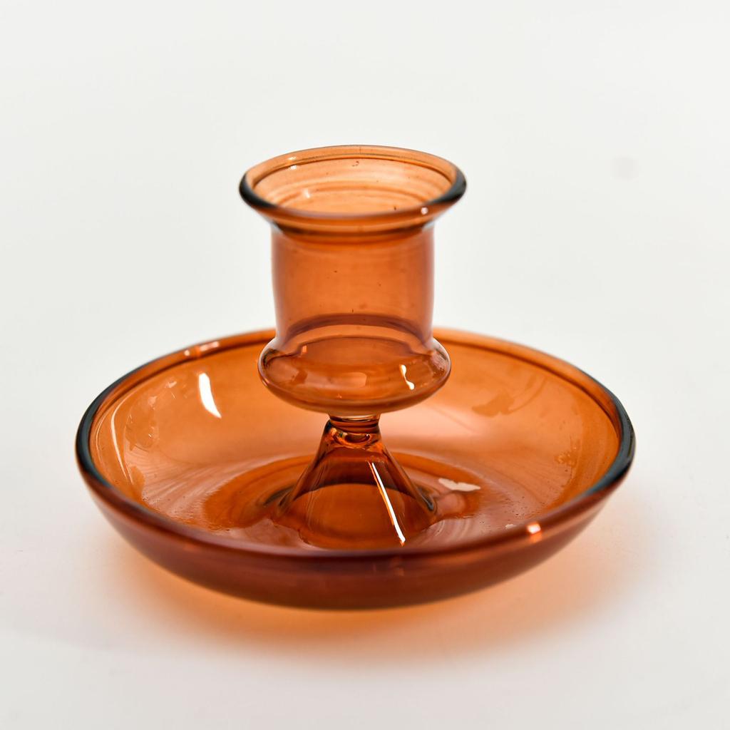 Multi-Color Glass-Style Candle Holder Creativity Romantic Desktop Candlestick Ornament for Home Living Room Room Decoration Gift