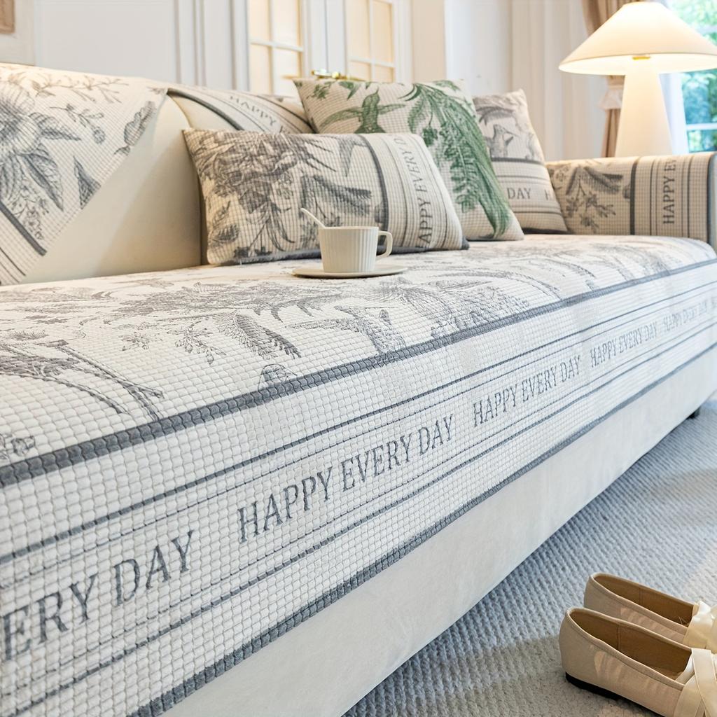 Jacquard Retro Sofa Slipcover, Non-slip Sofa Cover, Couch Cover Four Seasons Universal Furniture Protector for Bedroom Office Living Room Home Decor