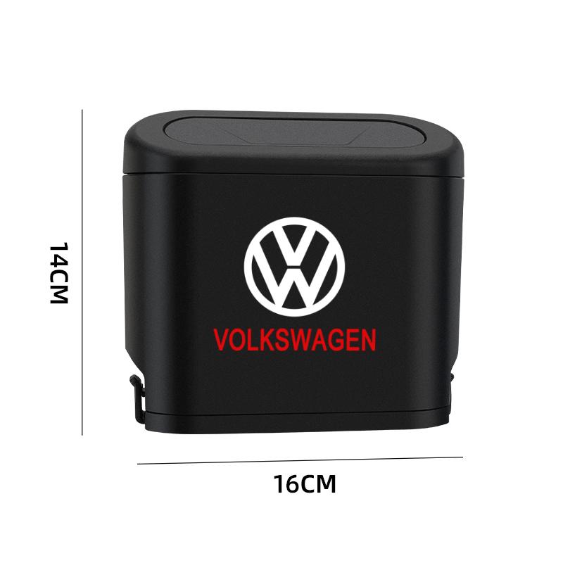 For VOLKSWAGEN VW Portable Car Trash Can Hanging Mini Garbage Storage Box For Volkswagen GOLF MK6 Polo Tiguan VW GTI CADDY PASSA