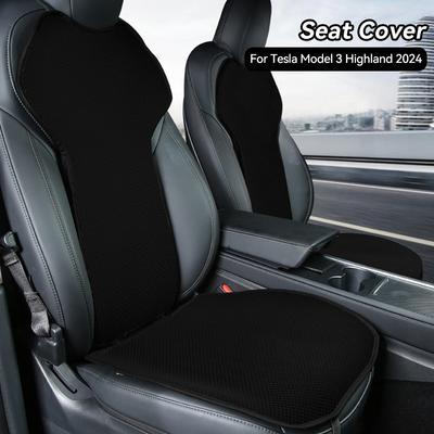 Cuscino Sedile Auto in Seta Ghiaccio Per Tesla Model 3 Highland 2024 Tappetini Traspirante Tutte le Stagioni Protezione Copertura Imbottitura Sedile Posteriore Accessori