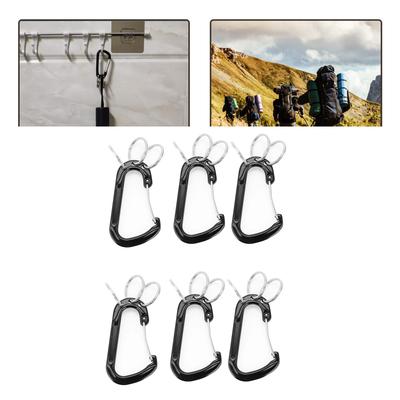 6 Stück Leichtgewicht Langlebigkeit Karabiner Outdoor Camping Rucksäcke Karabiner für Wandern und Rucksacktouristen