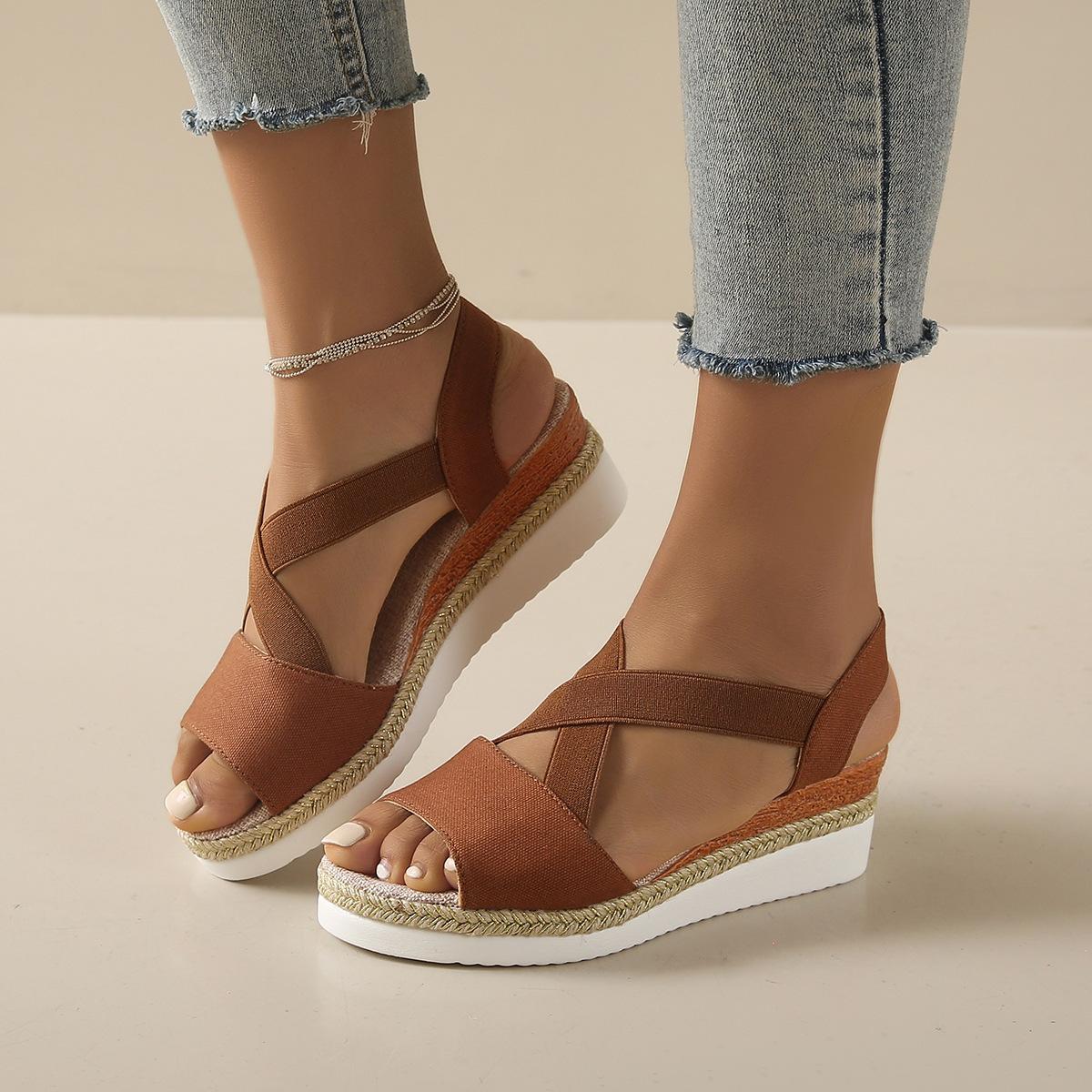 

Buckle Ankle Strap Sandals for Women Summer Platform Wedge Sandals Comfortable Non-Slip Walking Sandals Beach Shoes Women s Open Toe Dressy Shoes 43 темно-коричневого кольору