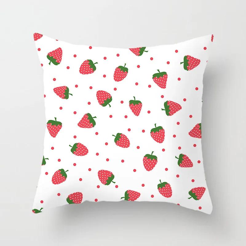 Lemon Water Pattern Watermelon Red Blue Polyester Throw Pillow Waterproof Oilcloth Car Interior Sofa Decoration Pillowcase 40911