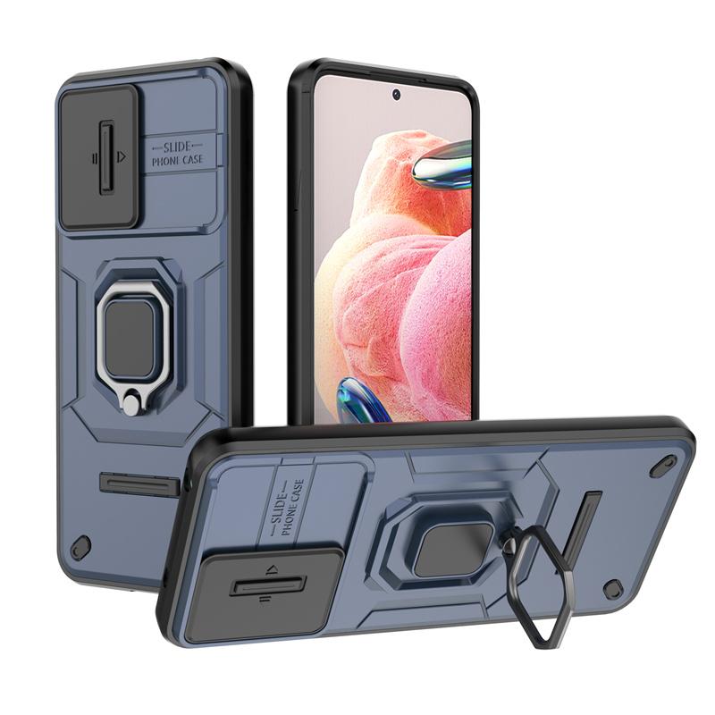 For Xiaomi Redmi Note 12 4G Case Slide Camera Armor Phone Cases for Redmi Note12 4G Car Magnetic Holder Stand Cover Fundas