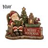 Christmas Souvenir for Friends 2D Flat Wooden Tabletop Sign, Reading Gnome Nutcracker Snowman Santa Claus Statues Gingerbread Man Figurine,
