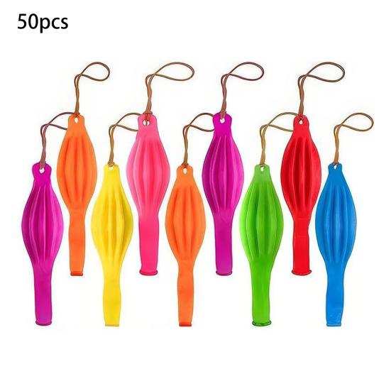 50 Pcs Punch Balloons for Kids Thickened Heavy Duty Punching Bouncy Balloons with Rubber Band Handle for Birthday Party Goodie Bag Stocking Stuffers