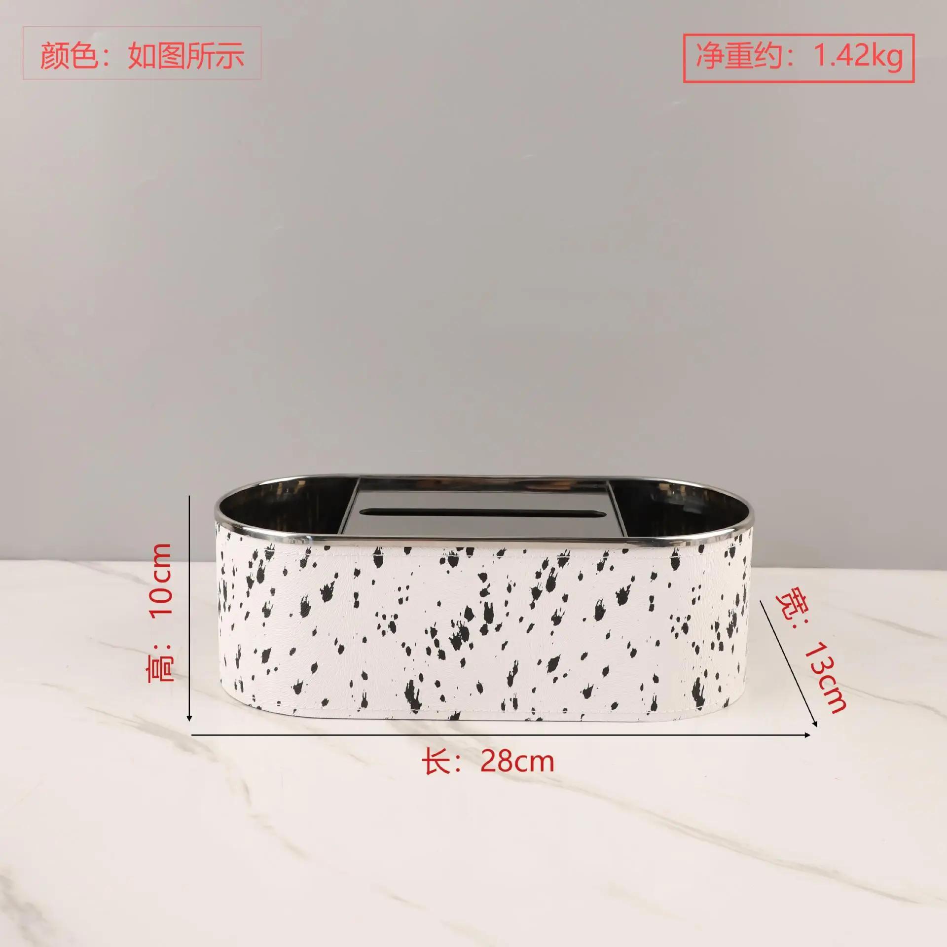 

Metal Imitation Horsehair Leather Tissue Box, Stainless Steel Paper Box, Home Decoration, Kitchen Tissue Storage Container