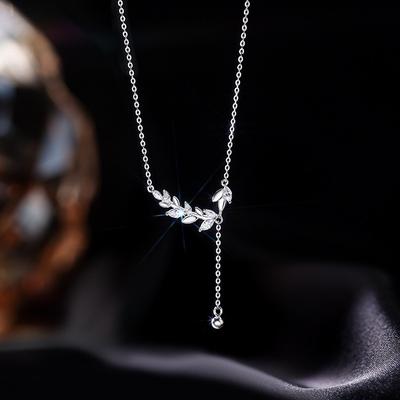Wheat Ear Tassel Necklace, Feminine Sweet Temperament, Small Fresh Collarbone Chain Necklace, Valentine's Day Gift.