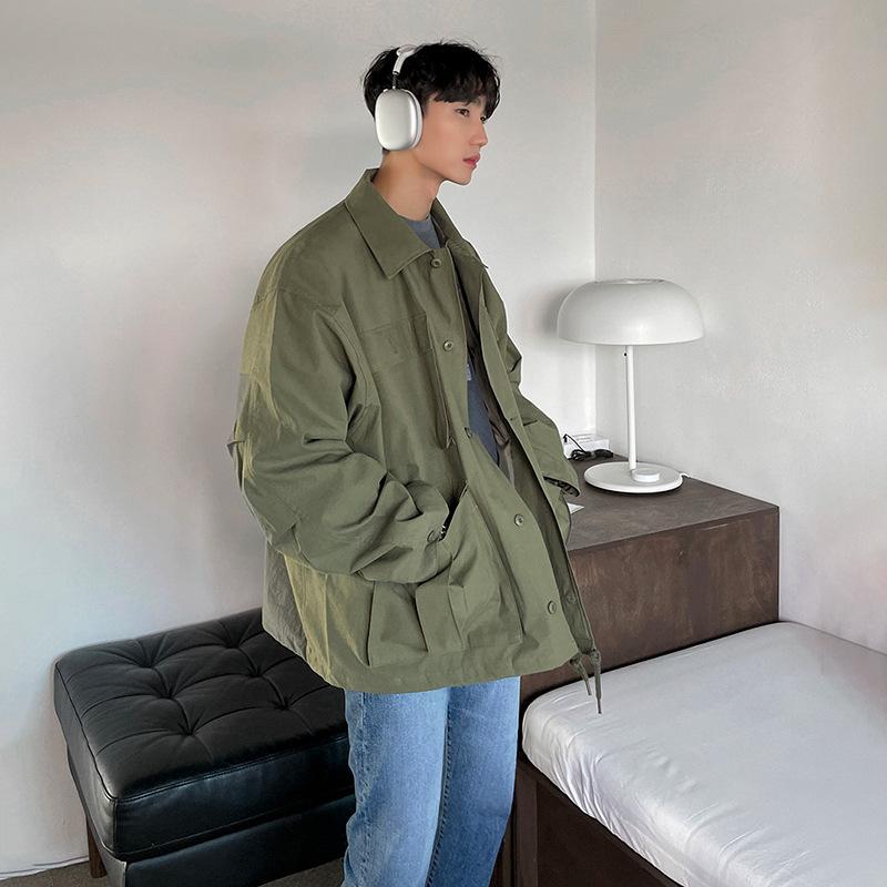 Men's Work Jacket Spring and Autumn New Japanese Style Loose Top Casual Korean Style Lapel Handsome Jacket