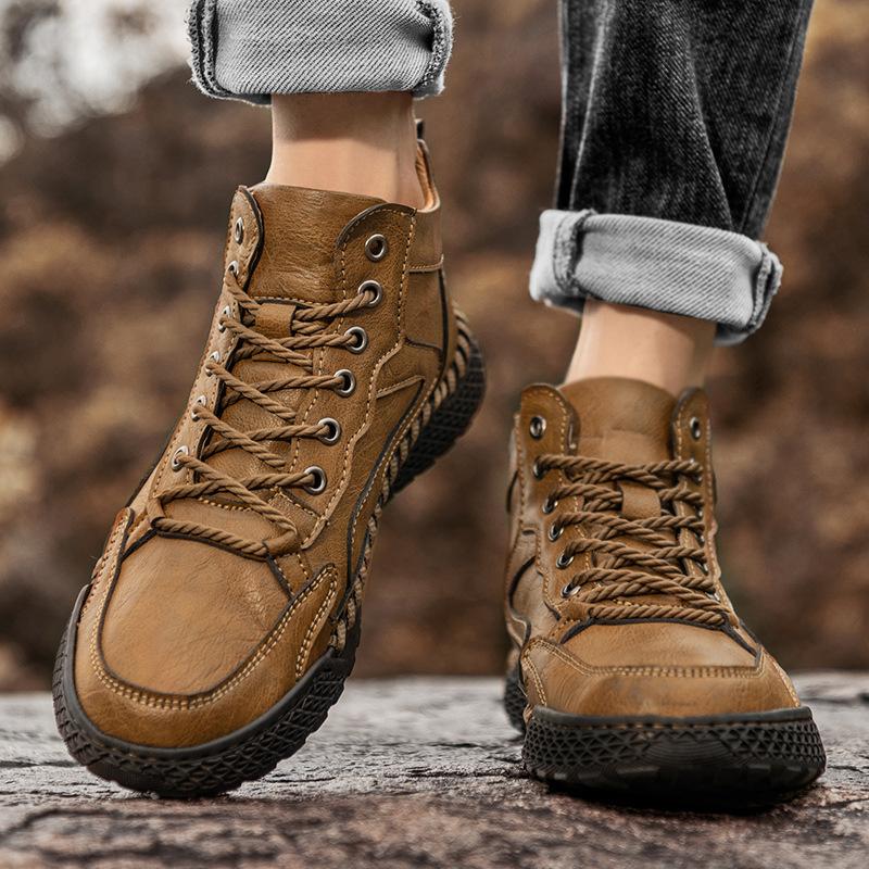 Men's Boots  Autumn and Winter Edition High Top Lace Up Men's Shoes Men's Casual Short Boots