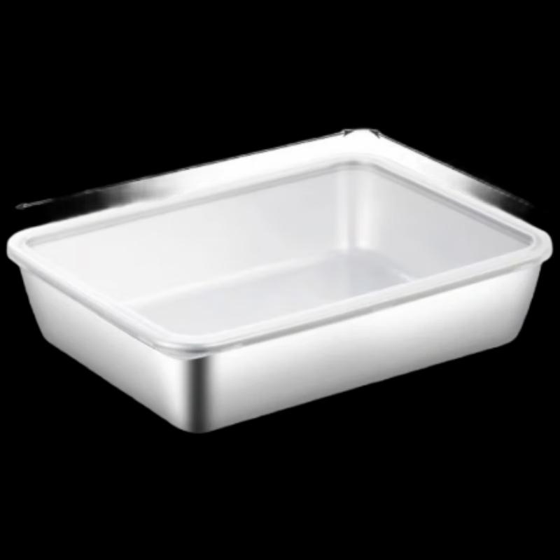 304 Stainless Steel Square Food Tray with Lid