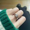 Vivienne Westwood Style Four-Prong Planet Ring, CZ Saturn Ring for Women, Minimalist Fashion Jewelry, Silver