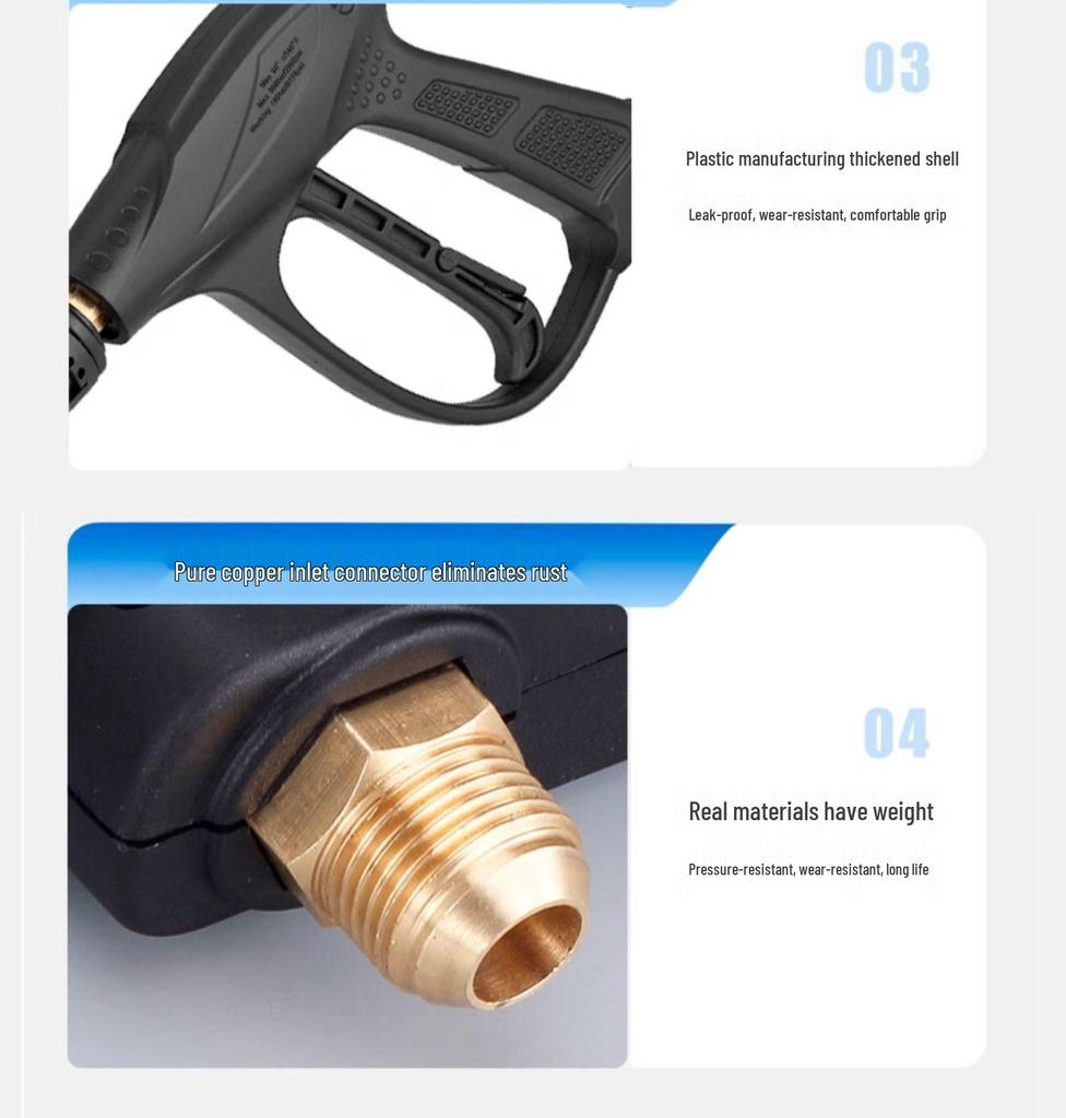 High-Pressure Car Wash Water Gun Head with Spray Nozzle, Brush, and 58-Type Compatibility for Household Cleaning