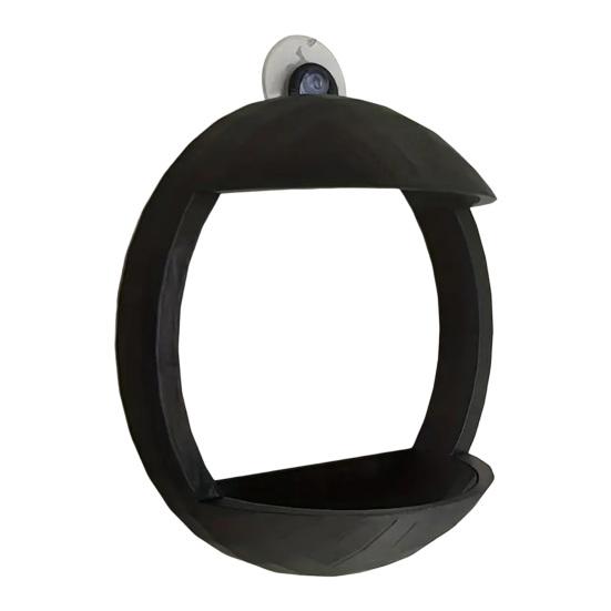 

Кормушка для птиц на окно Круглая кормушка для птиц с черной рамой на присоске 3D-печатный держатель для птичьего корма для сада, заднего двора, наблюдения за птицами чёрный