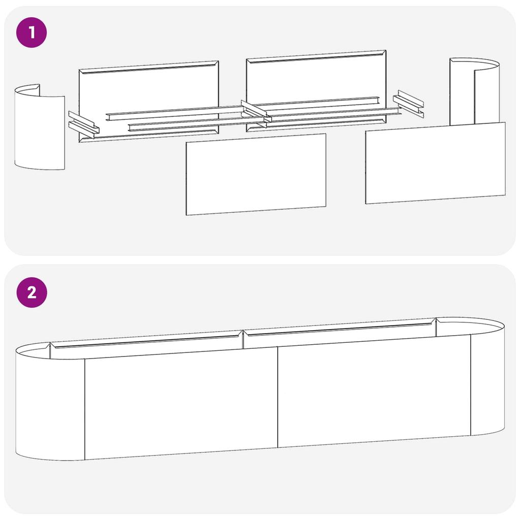 Raised Garden Bed for Outdoor Use Weatherproof Steel 200 X 40 X 40 Cm