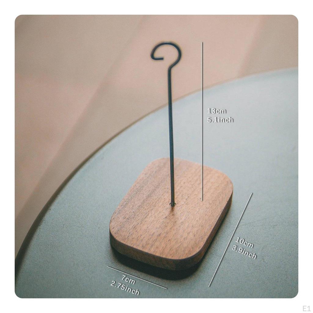 Wind Chime Hook Walnut Wood Self Fits Doors Home Accessory for Porch, Patio,