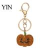 Halloween Jewelry Rhinestone Pumpkin Keychain, Ghost Witch Hat Spider Web Cat Decorative Accessories Bag Charm, Car Key Ring for Handbags Backpacks