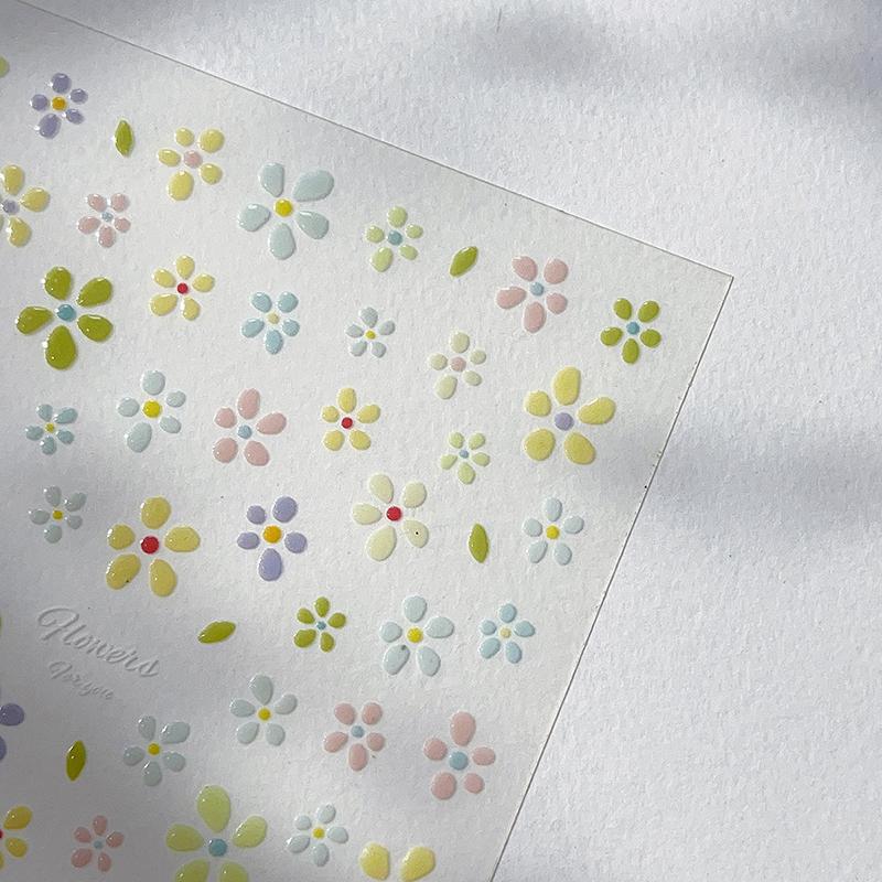 

3D Наклейки для ногтей с цветами, Самоклеящиеся наклейки для ногтей, Тисненые весенние цветы, Декор для ногтей, Маникюрные принадлежности, Сделай сам наклейка