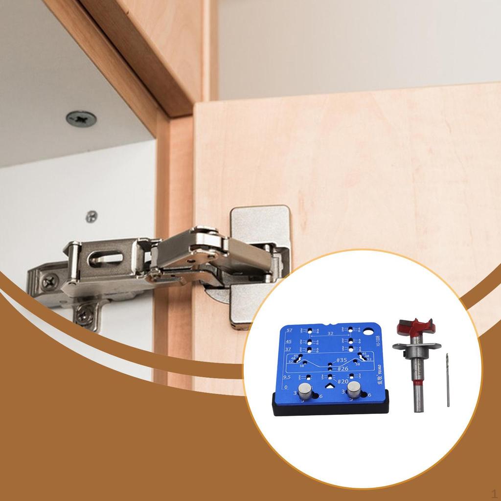 Hinge Hole Drilling Guide Locate Carpenters Cupboard Installation Jig