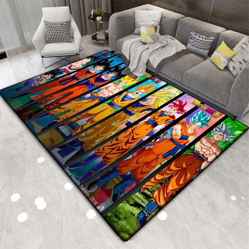 Imprimare 3D sufragerie pătrat desen animat japonez DragonBall covor joc baie bucătărie preș covor multifuncțional antiderapant.