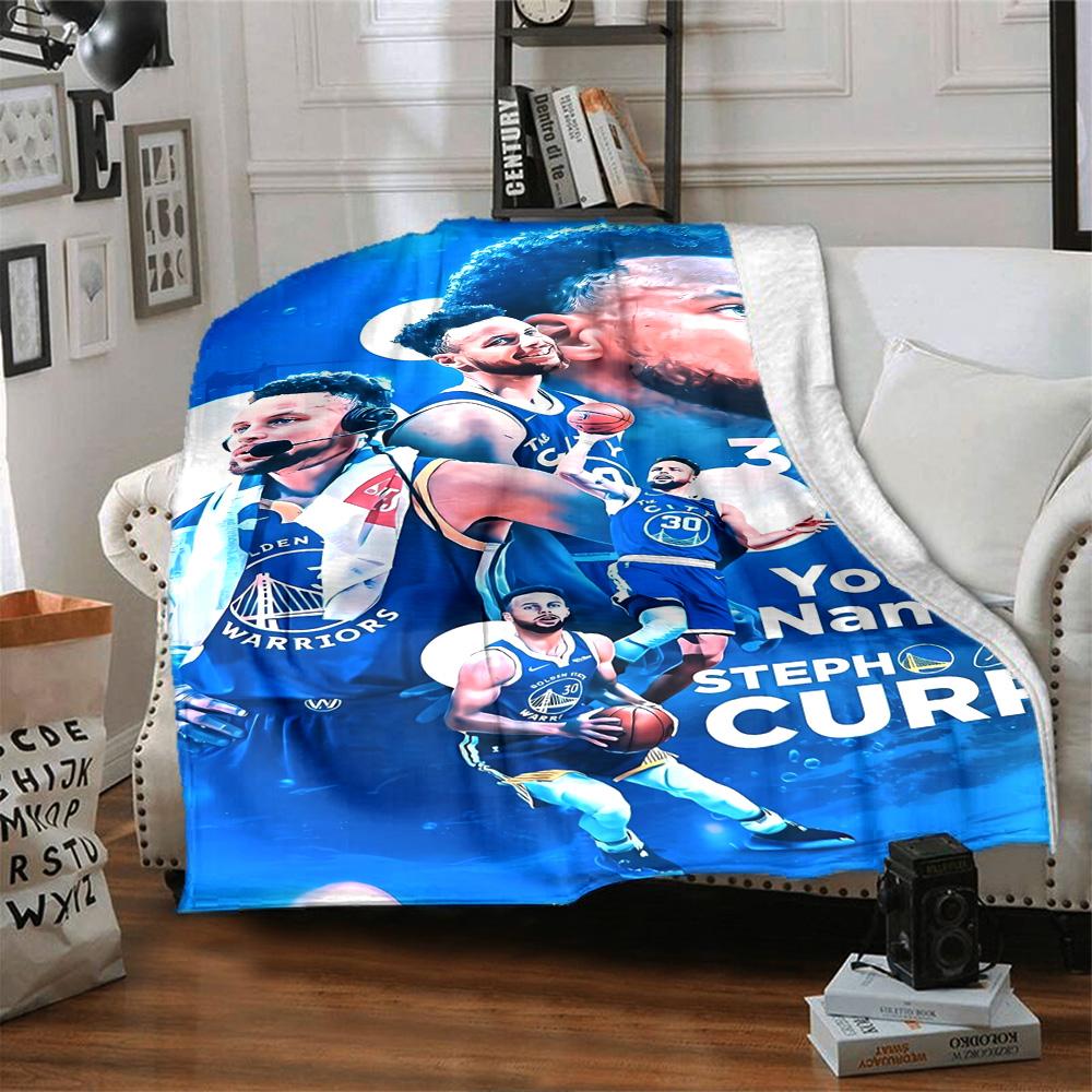 Golden State Warriors Curry Personalized Name Blanket Multi-purpose Personalized Blanket Comfortable Throw For Living Room Office Chair Office Picnics