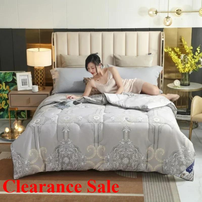 2025 cotton printed silk quilt mulberry silk spring and autumn quilt thickened winter quilt universal in all seasons