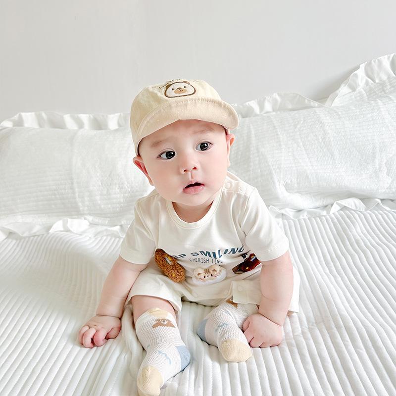 Super Cute Summer Jumpsuit for Newborns, Unisex, Short-Sleeved Romper, 0-1 Year Old