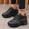 Fashion Air-cushion Women's Sneakers PU Leather Casual Sports Shoes Hidden Height Increasing Wedges for Walking Anti-slip Sole
