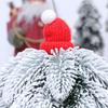 Snow Dusted Christmas Tree Desk Decoration With Wood 20cm Height For Living Room Bedroom Tabletop Decoration