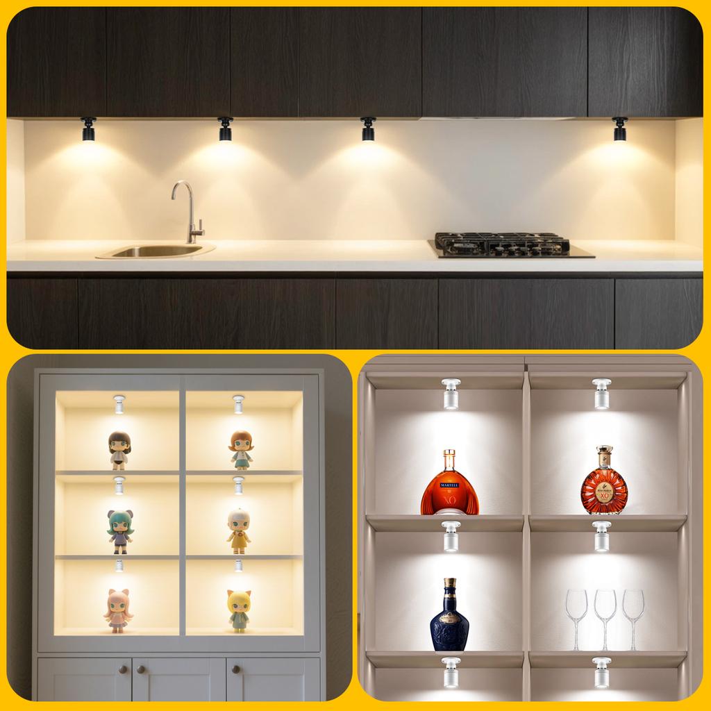Collection Display Cabinet Under-Shelf LED Spotlights With Touch Sensor Dimmable Switch For Wine Jewelry Toy Decorative Lights