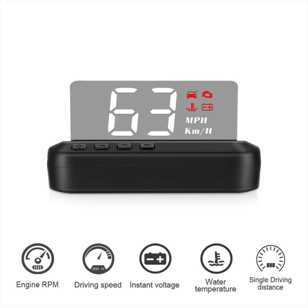 C100 OBD2 Head Up Display Car Smart Digital Alarm Reminder Auto Speedometer Temp Projector Meter Electronic Accessories C100