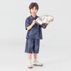 Boys' New Chinese Style Short Sleeve Tang Suit Set