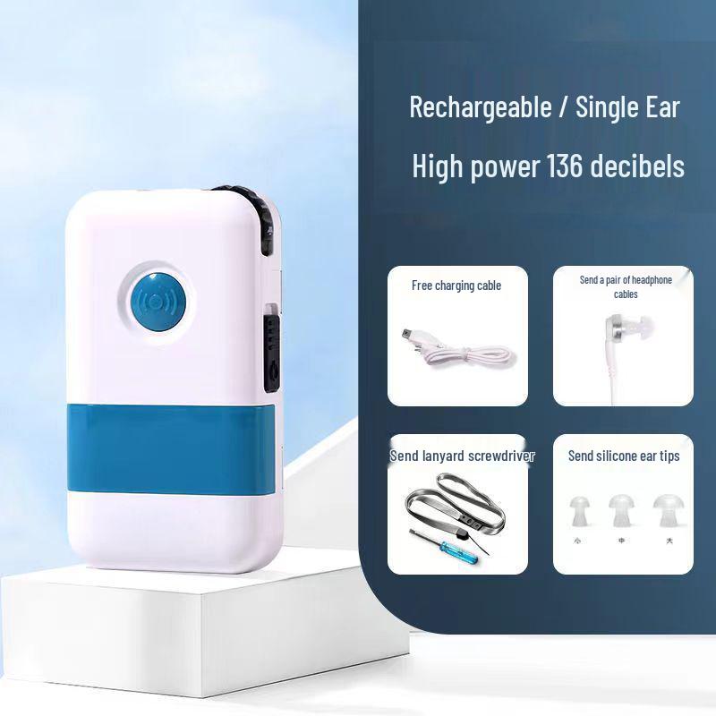 Rechargeable High-Power Hearing Aid for Severe Loss - Wired Sound Amplifier for Elderly Set
